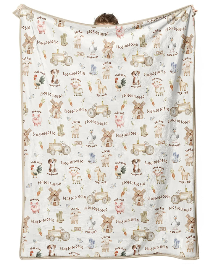 Old McDonald Farm Family Matching Bamboo Blanket