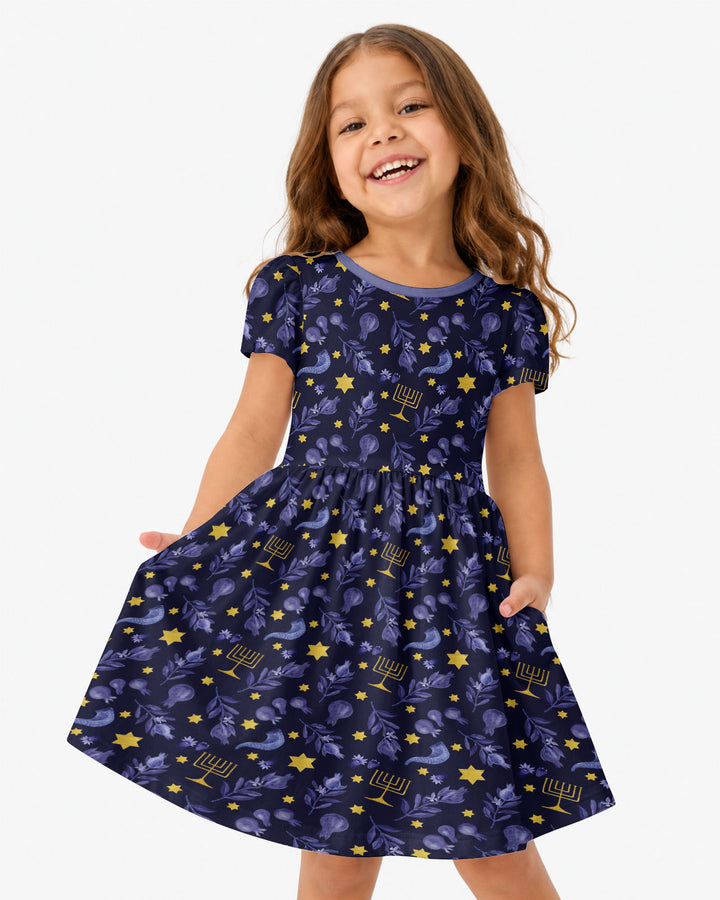 Rosh Hashanah Night Family Matching Bamboo Twirl Dress