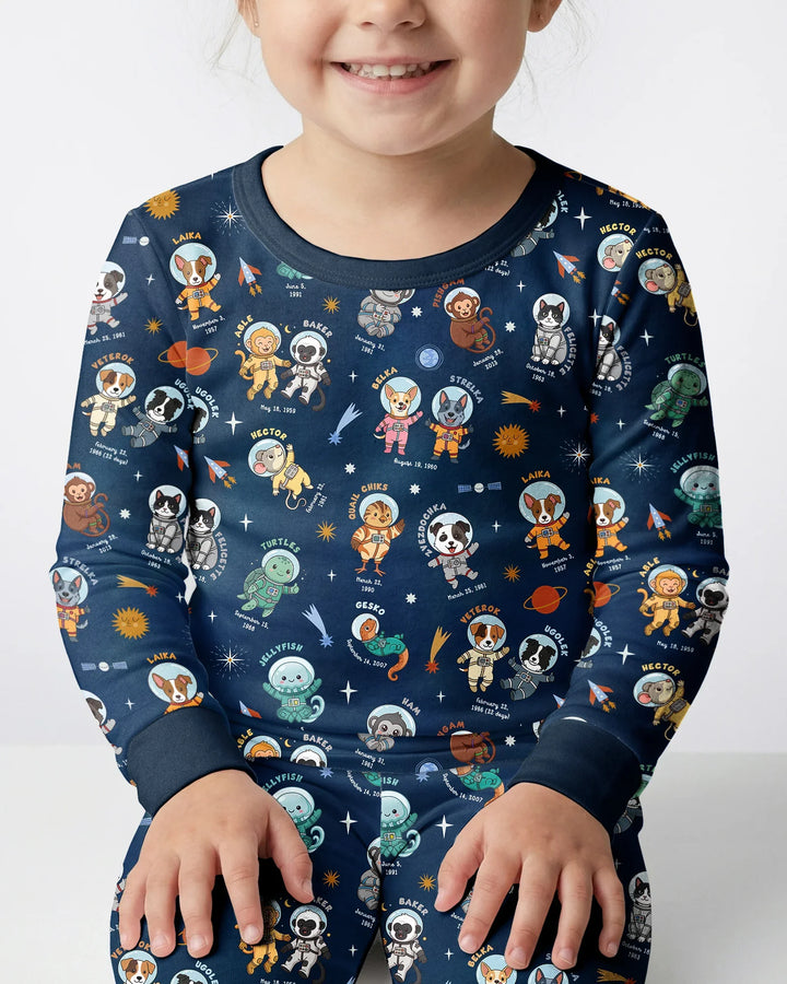 Animal Astronauts Bamboo Two Piece Long Sleeve Pajama Set