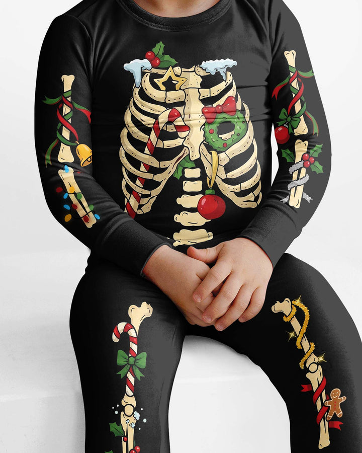 Spooky Merry Christmas Bamboo Two Piece Long Sleeve Pajama Set
