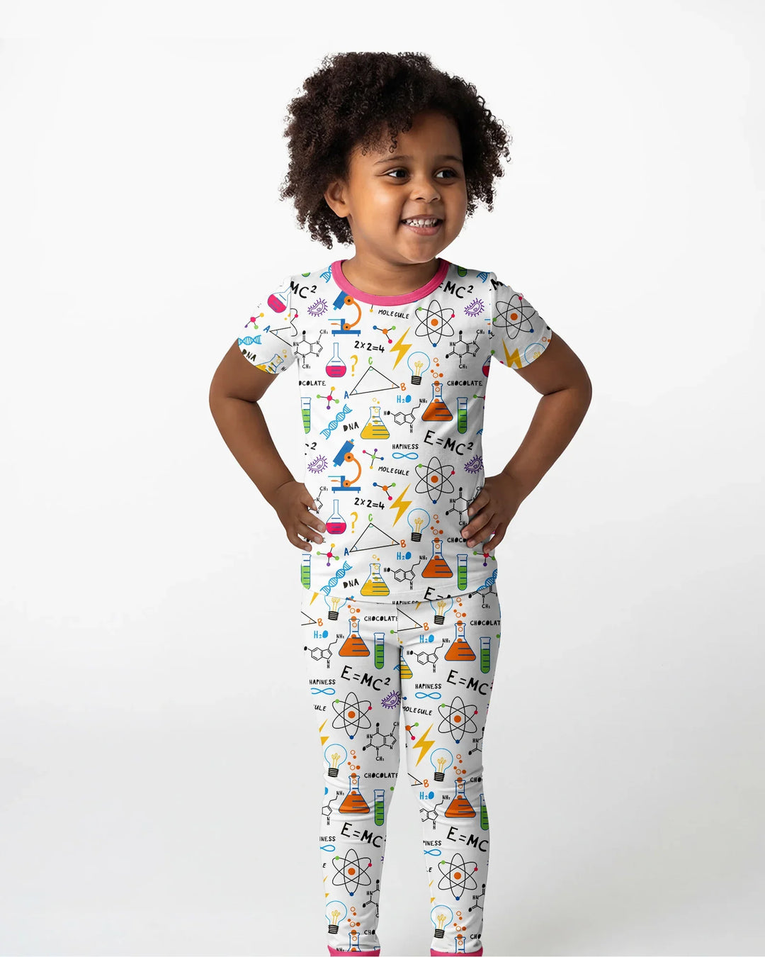 Science Explorer Family Matching Bamboo Two Piece Short Sleeve Pajama Set
