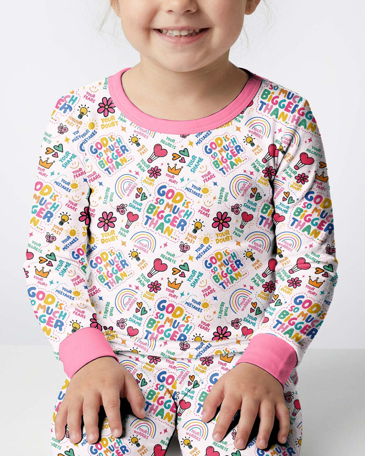 God Is So Much Bigger Bamboo Two Piece Long Sleeve Pajama Set