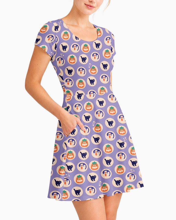 Boo Crew Bamboo Women’s Short Sleeve Twirl Dress