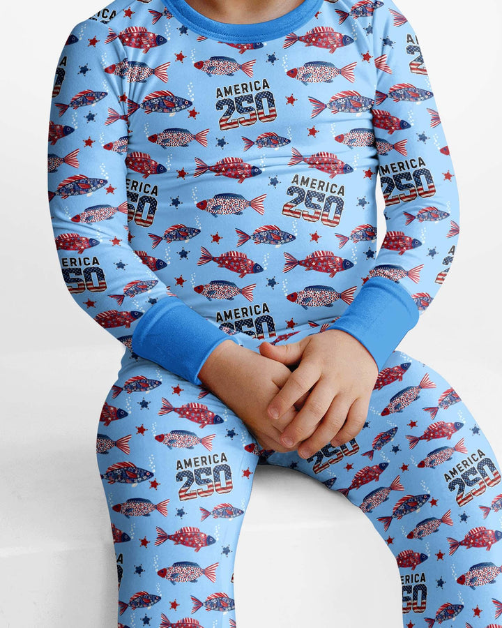 Conjunto de pijama de dos piezas de bambú de manga larga