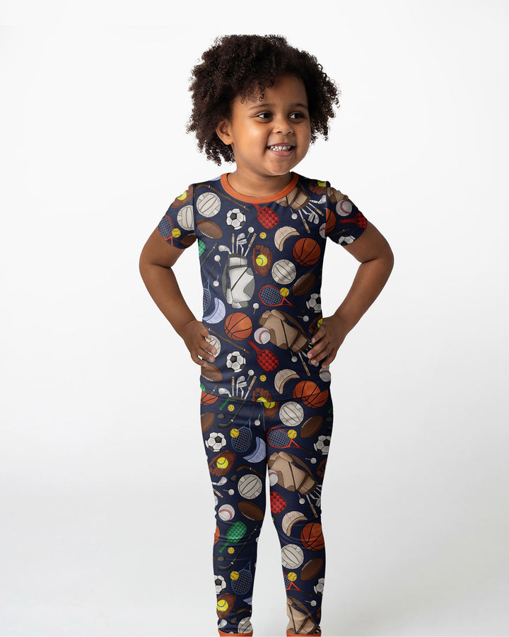Sports Equipment Bamboo Two Piece Short Sleeve Pajama Set