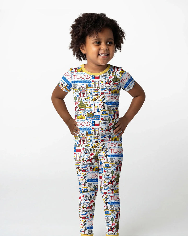 Lone Star State Bamboo Two Piece Short Sleeve Pajama Set