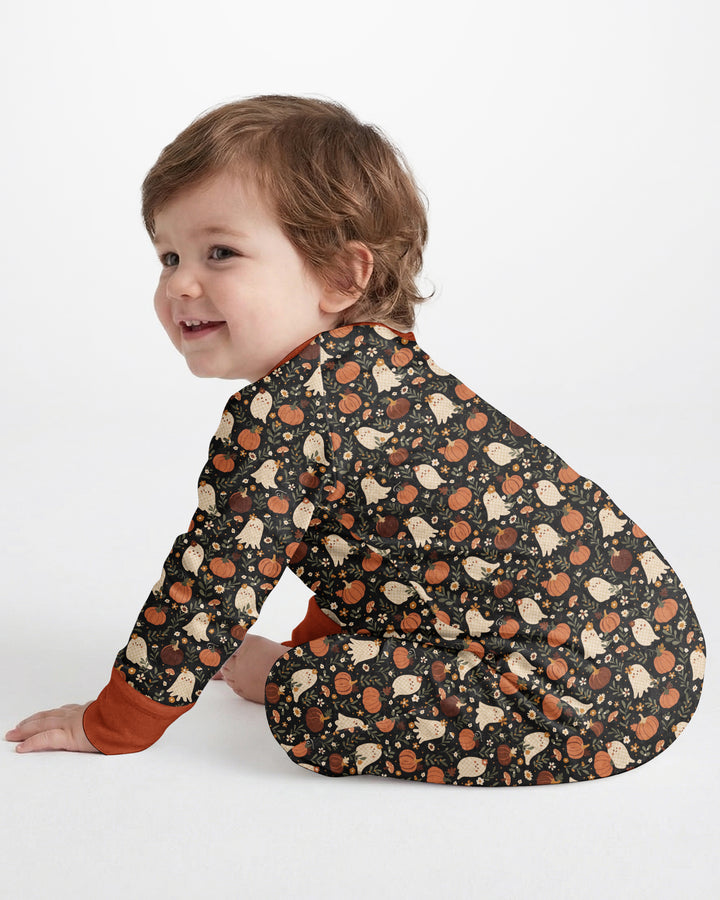 Ghost Pumpkin Harvest Floral Halloween Bamboo Convertible Zippy