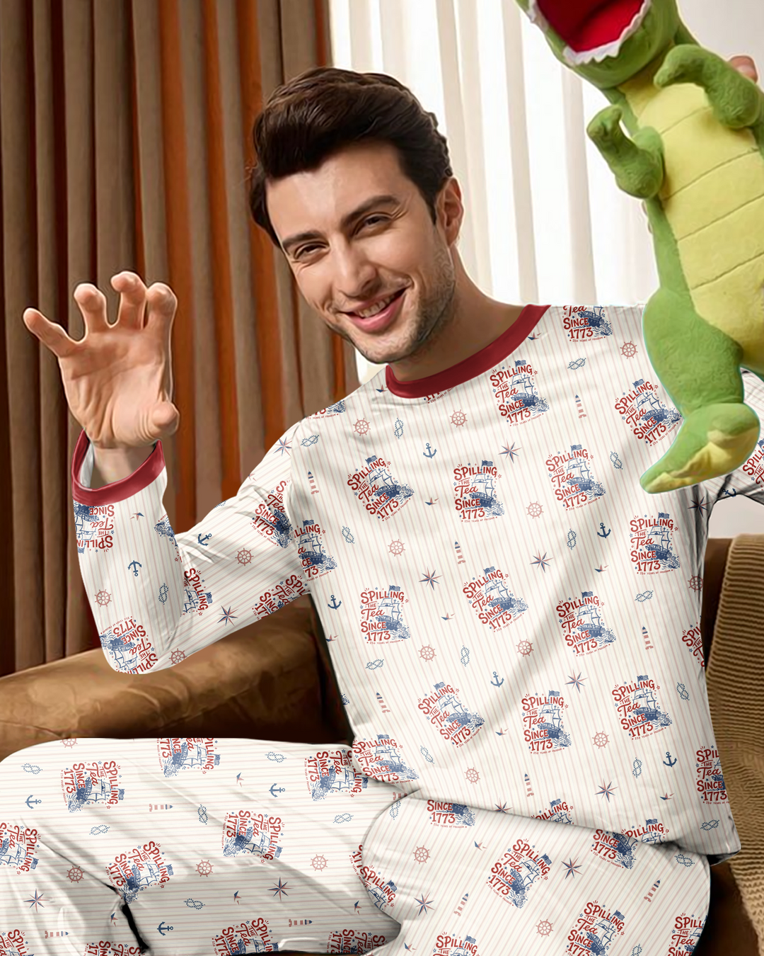 Spilling The Tea Since 1773 Family Matching Bamboo Men's Pajama Set