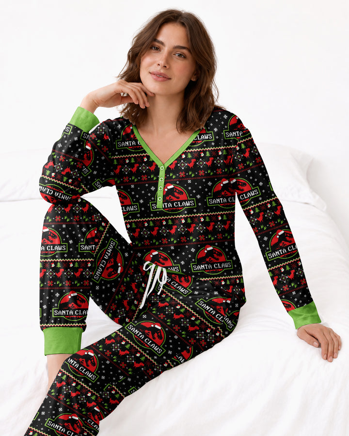 Santa Claws Christmas Bamboo Women Pajama Set
