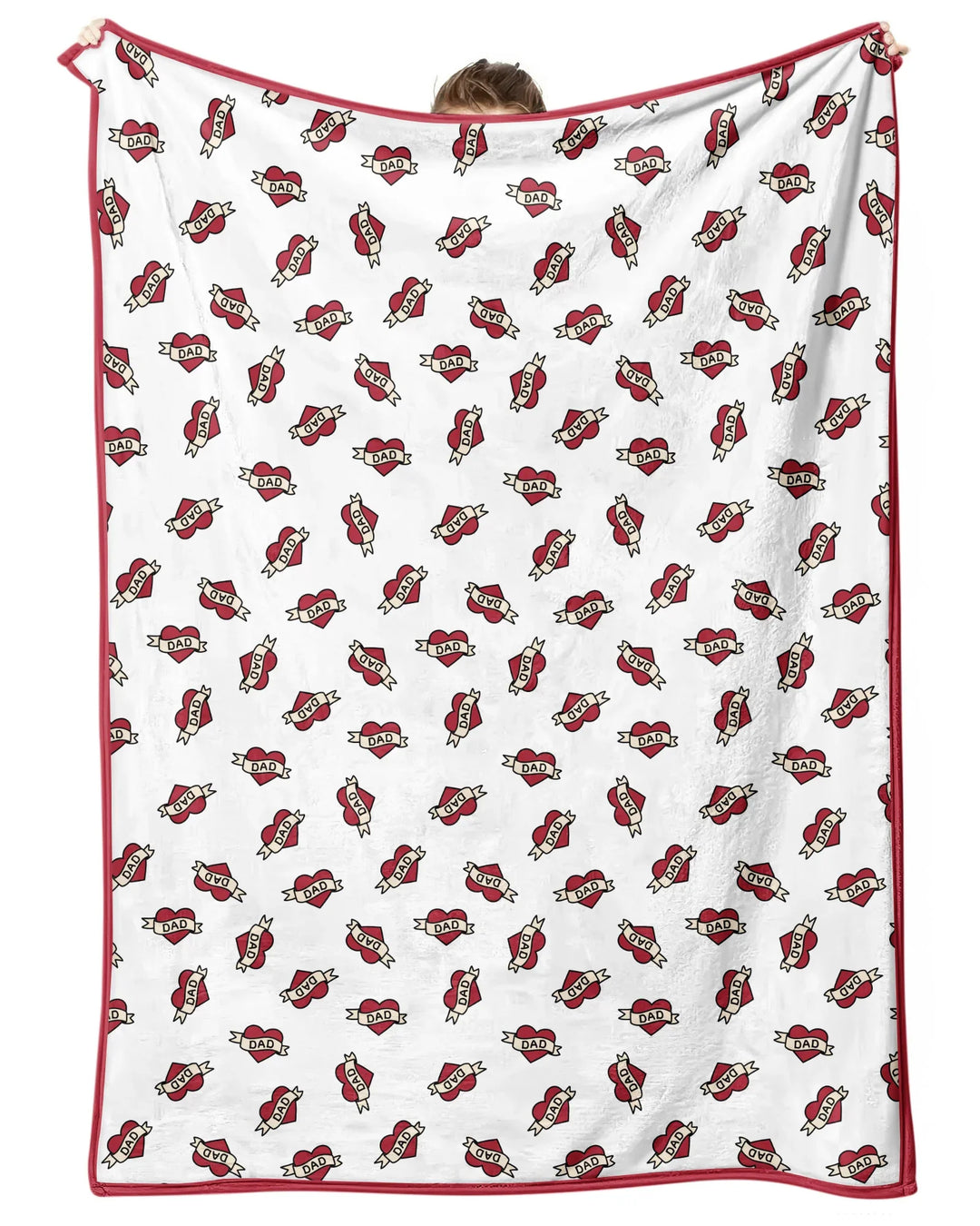 Old School Dad Hearts Daddy & Me Matching Bamboo Blanket