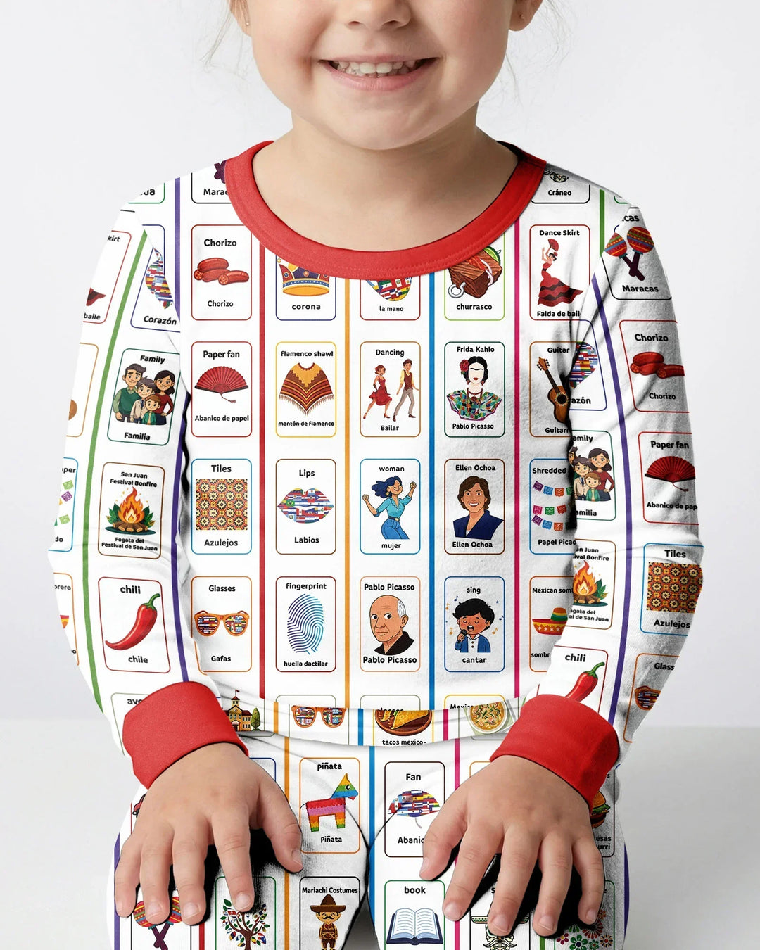Lotería Hispanic Heritage Month Bamboo Two Piece Long Sleeve Pajama Set