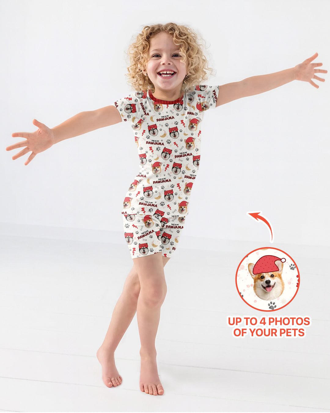Custom Pet Photo This Is My Pawjama Bamboo Two Piece Short Sleeve Shorts Pajama Set