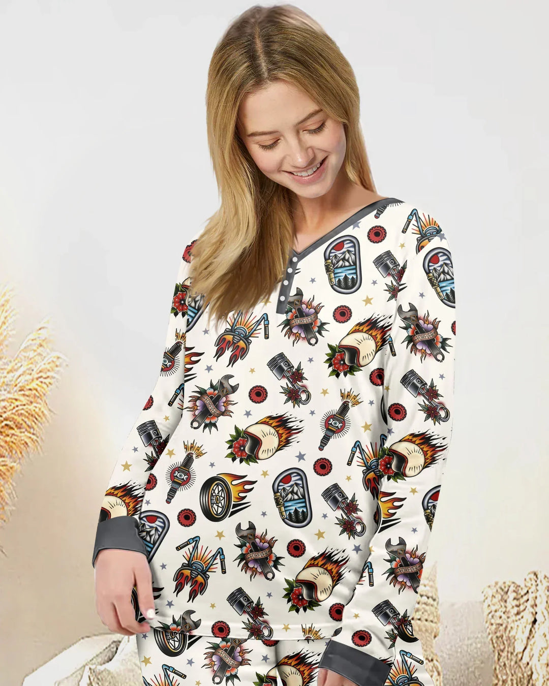 Born to Ride Together Family Matching Bamboo Women Pajama Set