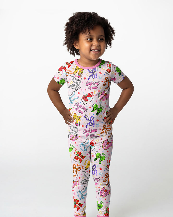 Zweiteiliges, kurzärmliges Pyjama-Set mit Marienkäfern