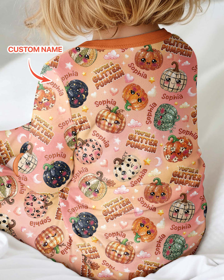 Custom Name You're A Glitter Pumpkin Bamboo Convertible Zippy