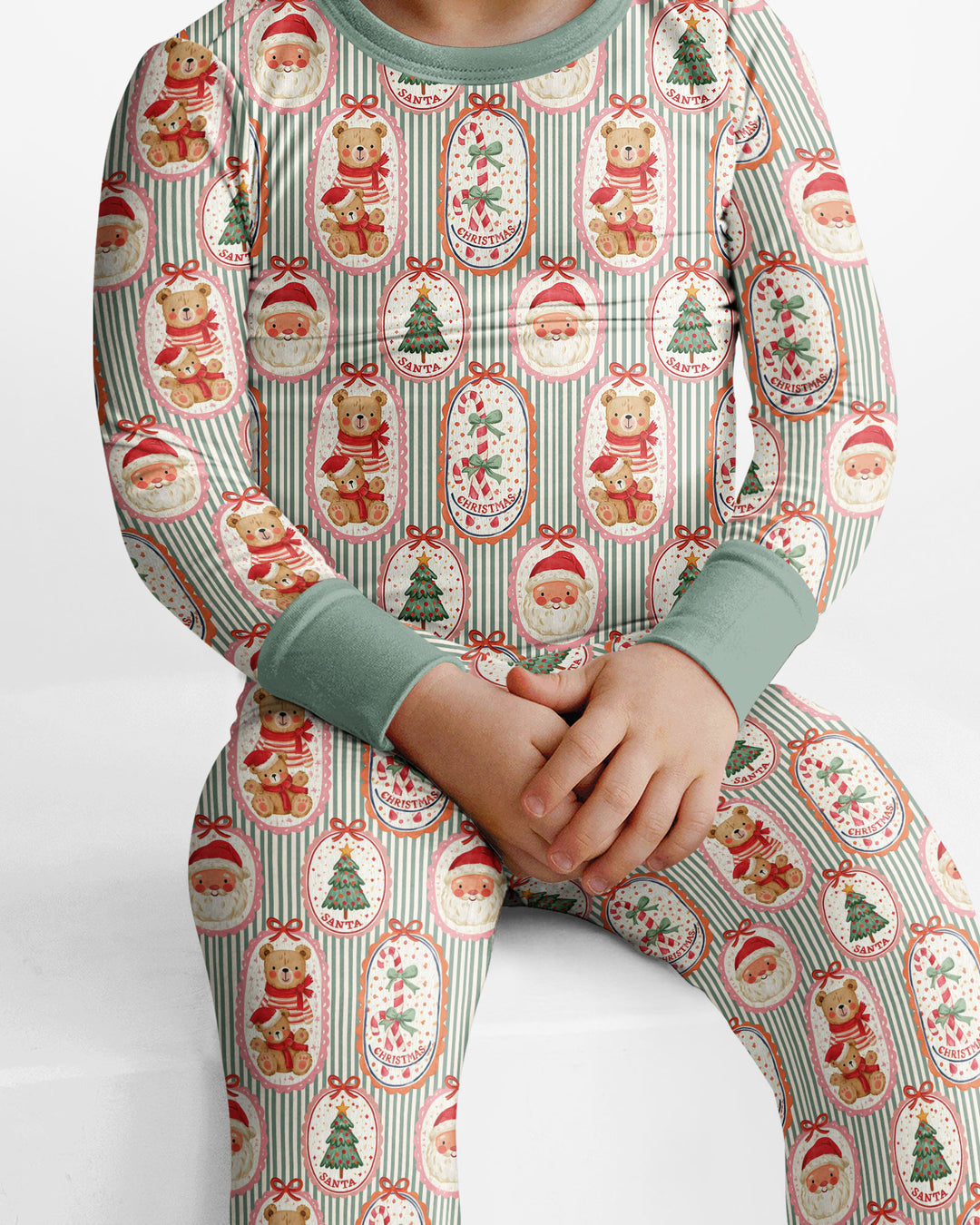 Vintage Christmas Keepsakes Bamboo Two Piece Long Sleeve Pajama Set