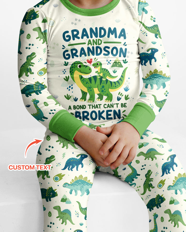 Personalized A Bond That Can't Be Broken Bamboo Two Piece Long Sleeve Pajama Set