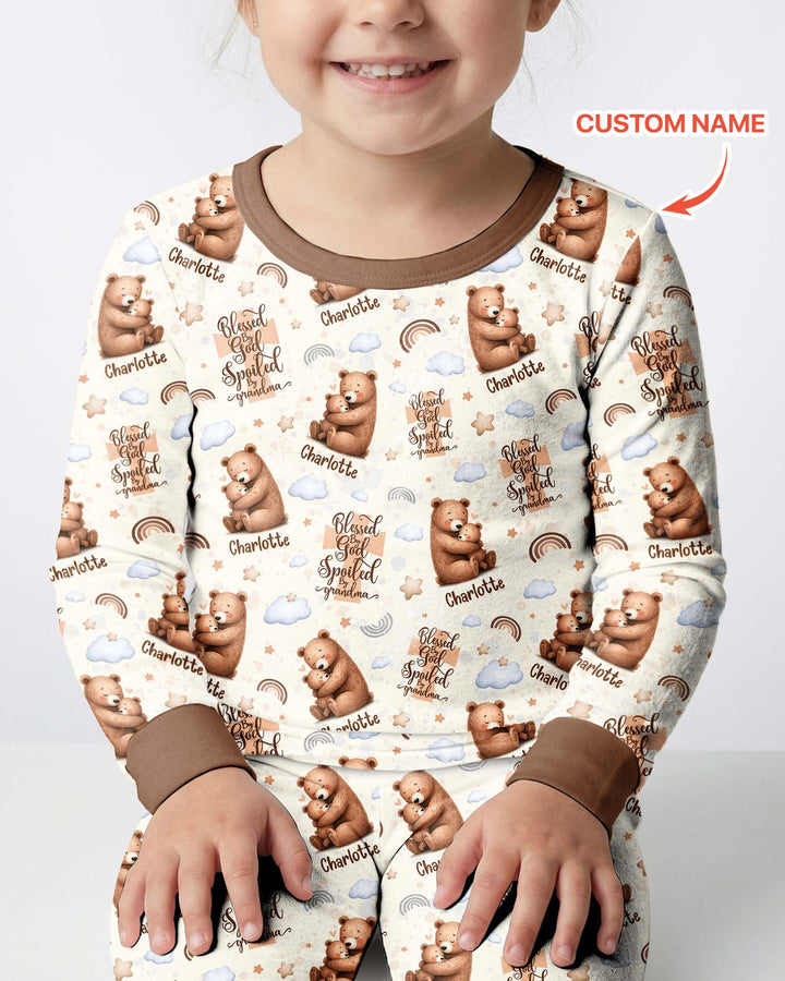 Conjunto de pijama de dos piezas de bambú con mangas largas, plantilla PERSONALIZADA