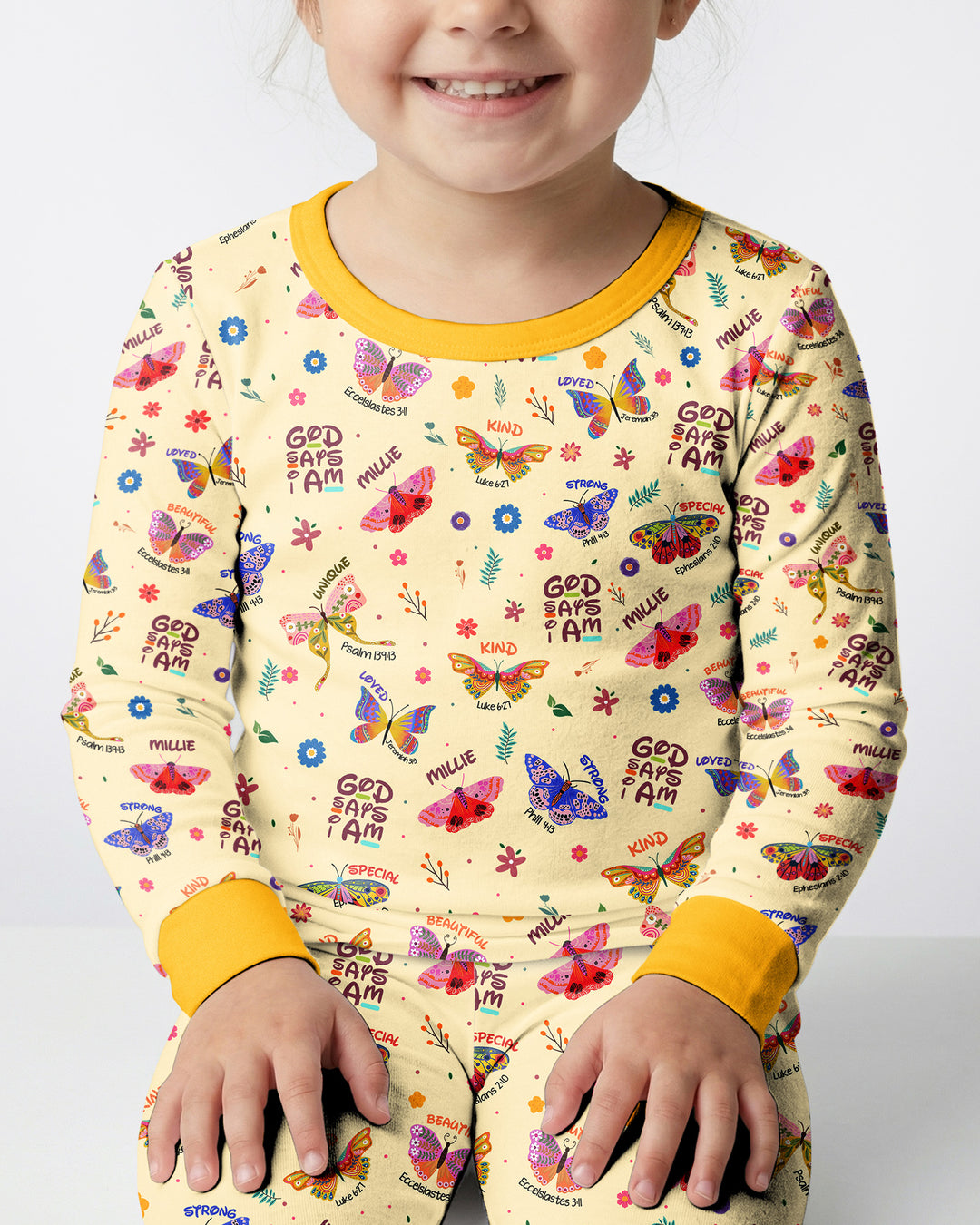 Zweiteiliges Langarm-Pyjama-Set mit Sommerfrüchten