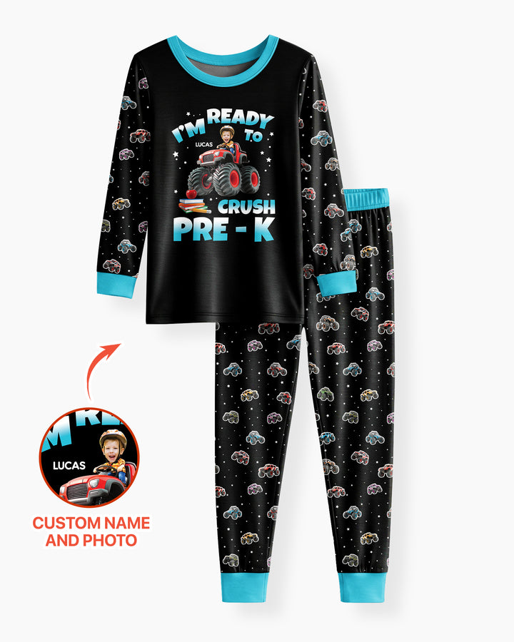 Monster Truck Bamboo Two Piece Long Sleeve Pajama Set