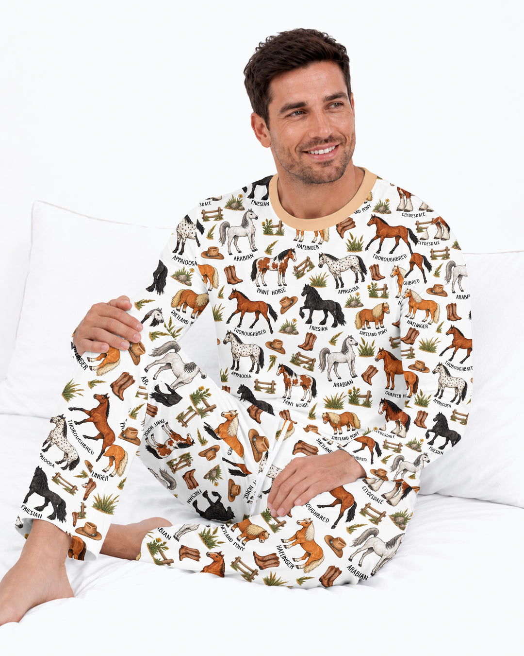 Types Of Horses Bamboo Men's Pajama Set