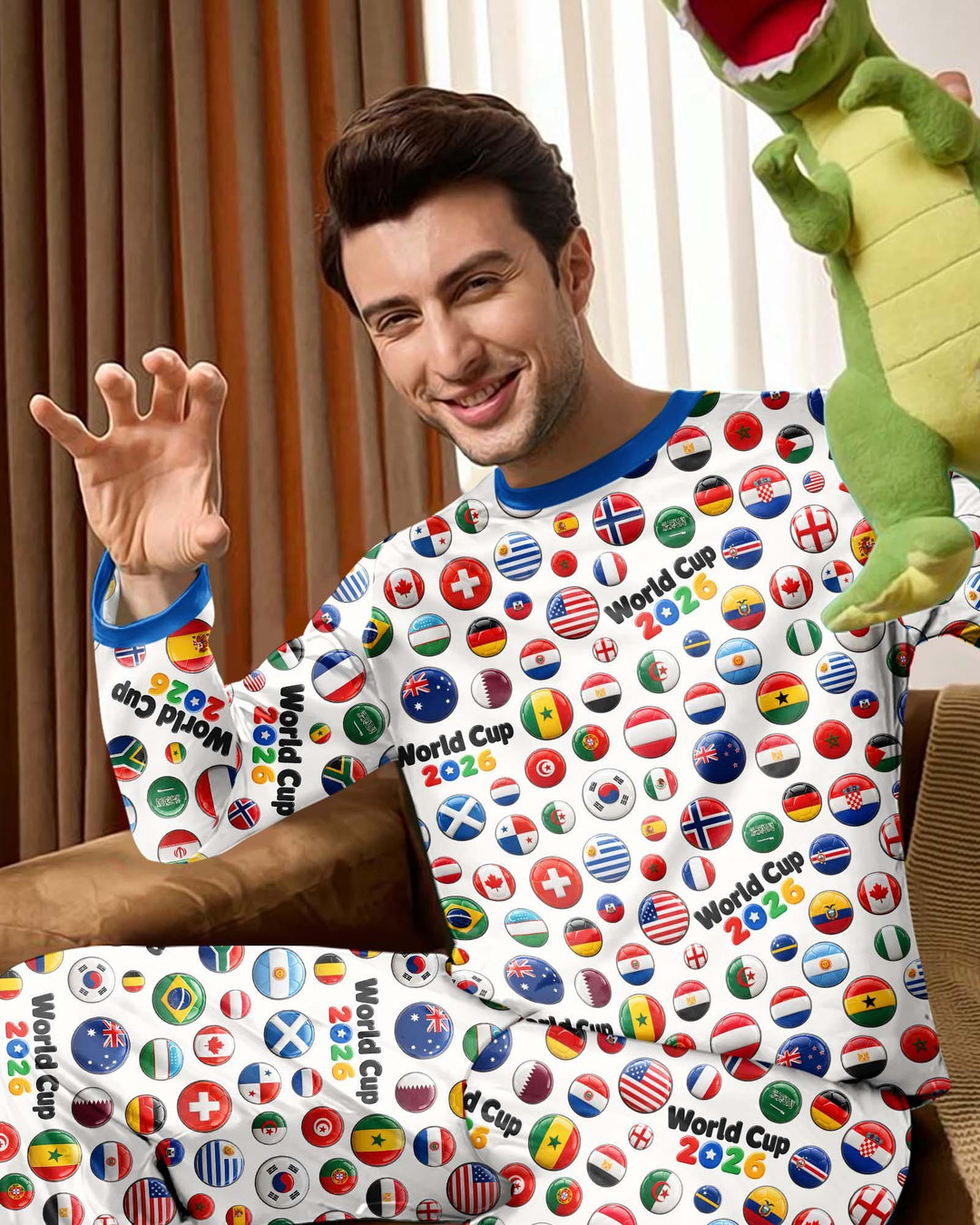 Soccer Cup All Country Balls Bamboo Men's Pajama Set
