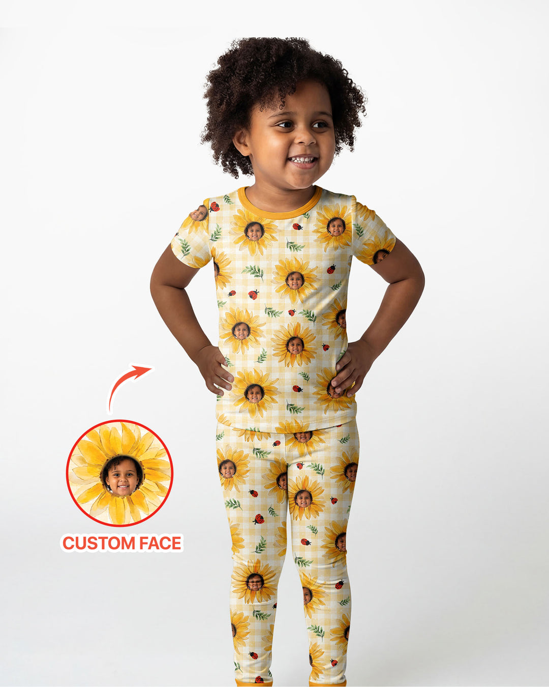 Conjunto de pijama de dos piezas de bambú de manga corta, plantilla personalizada