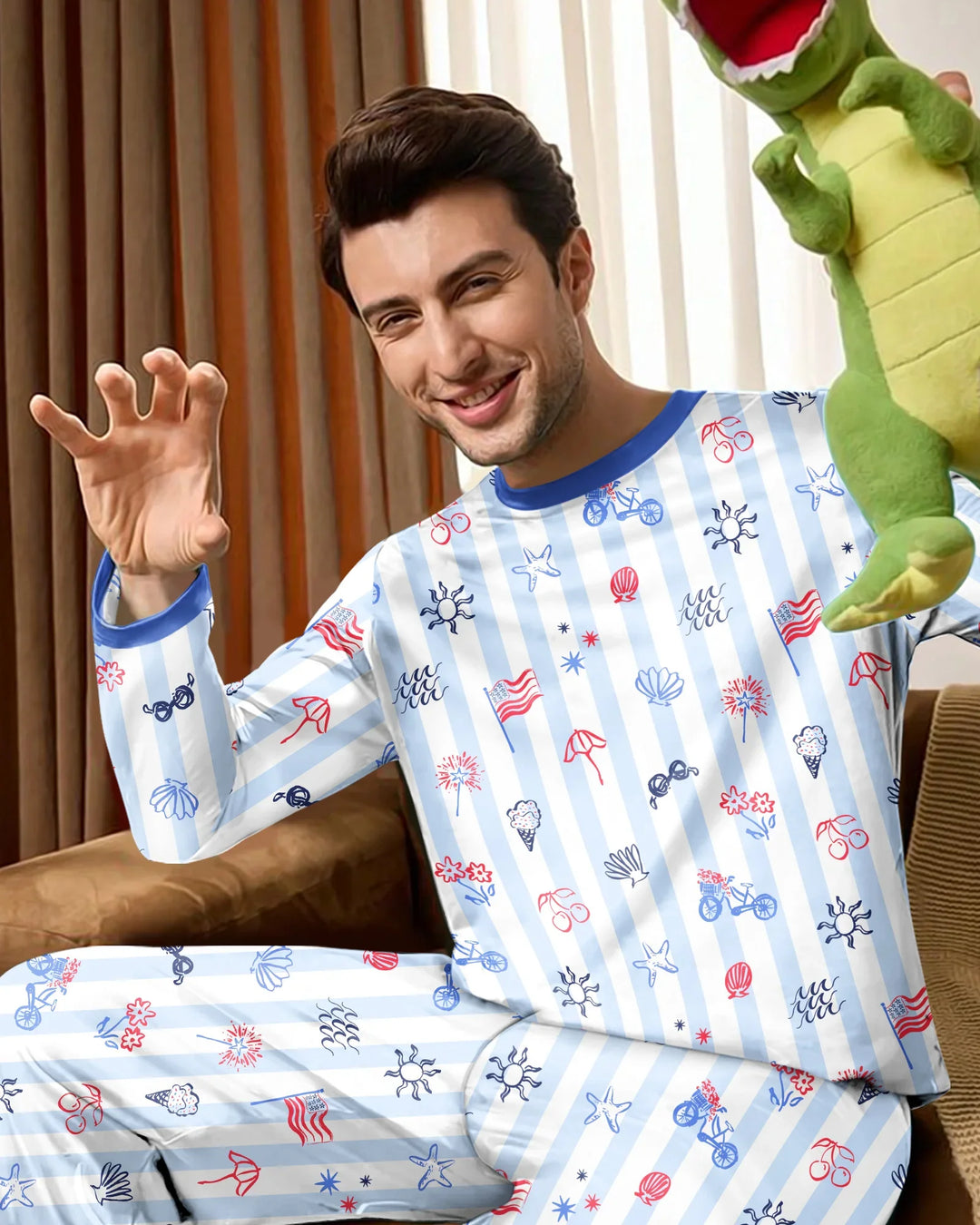 Red, White & Beachy Family Matching Bamboo Men's Pajama Set