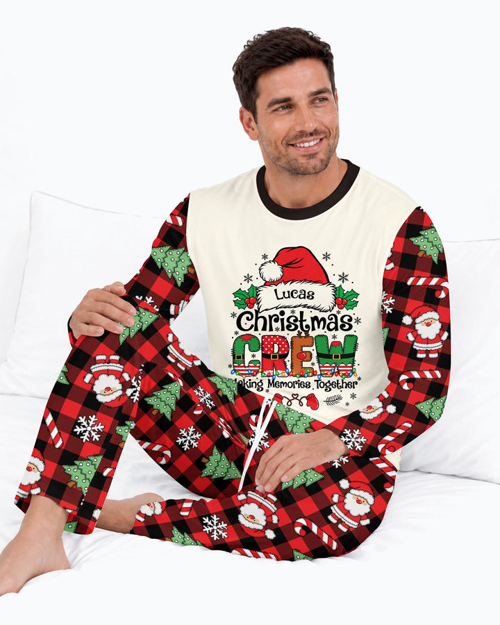 Custom Name Family Matching Christmas Crew Making Memories Together Bamboo Men's Pajama Set