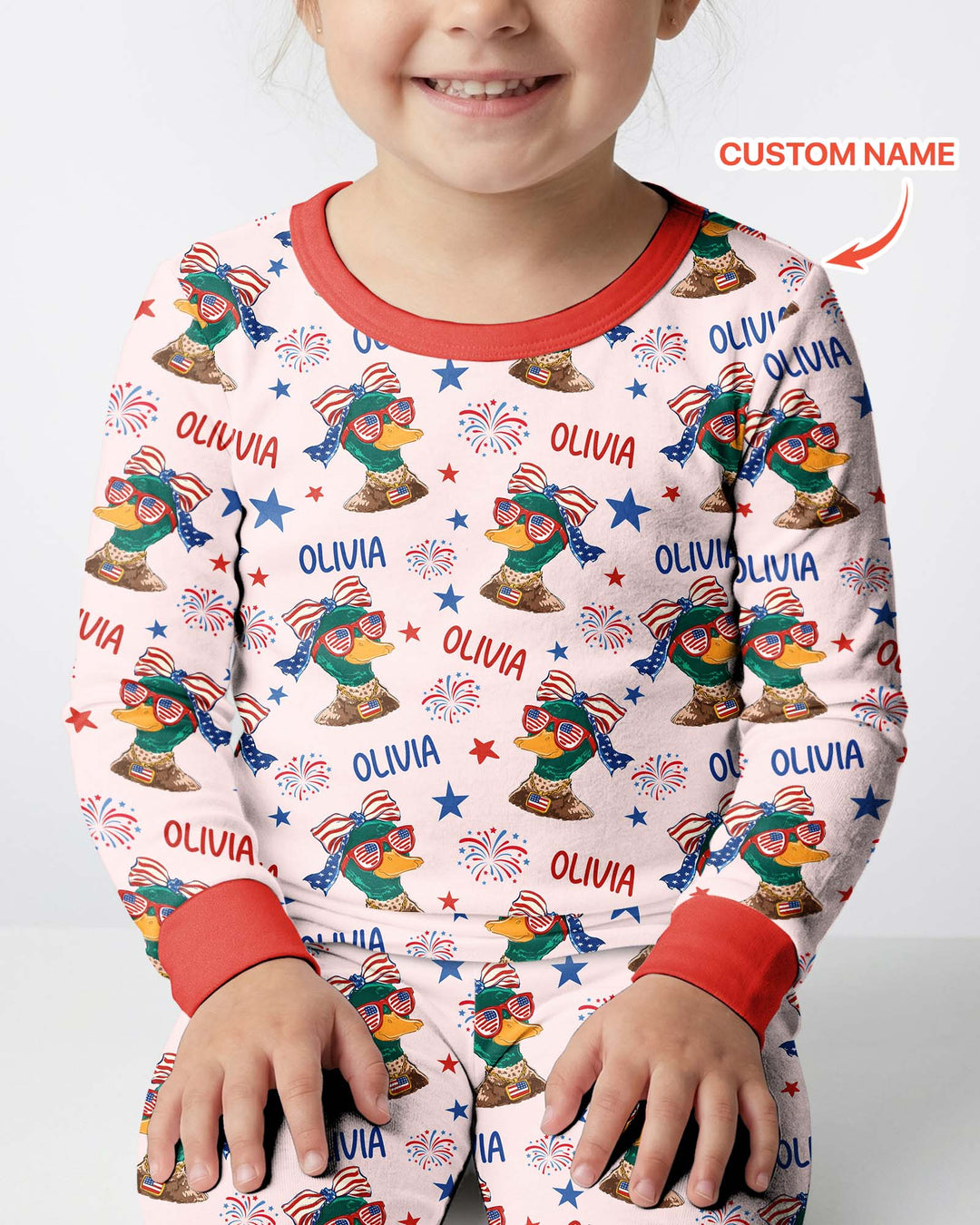 Zweiteiliges Langarm-Pyjama-Set mit Sommerfrüchten