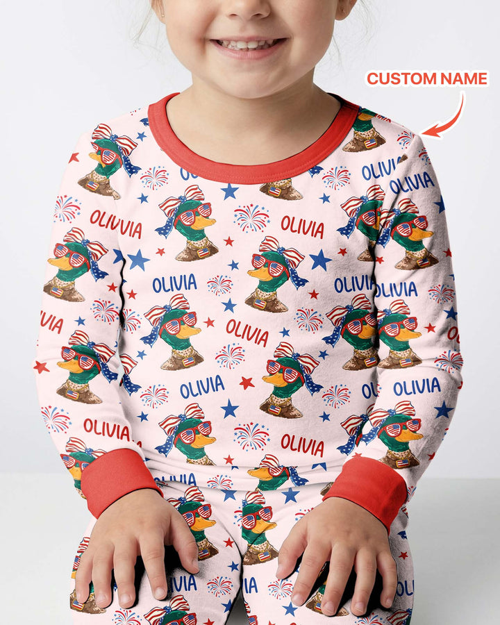Zweiteiliges Langarm-Pyjama-Set mit Sommerfrüchten