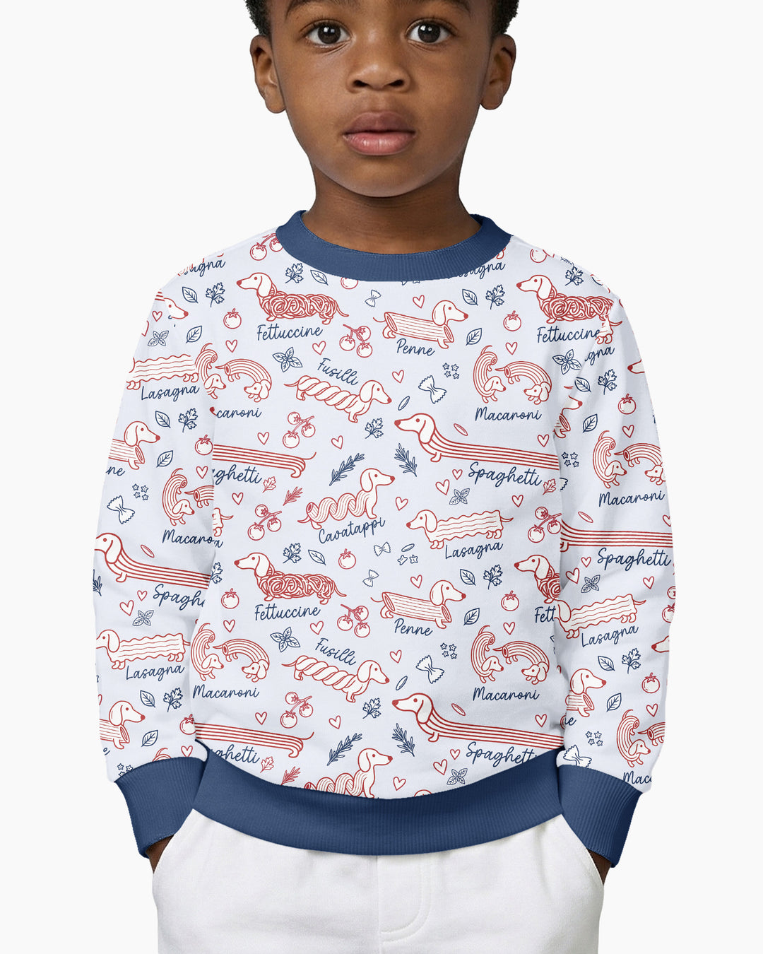 Funny Dachshund Pasta Pups Bamboo Crewneck Sweatshirt