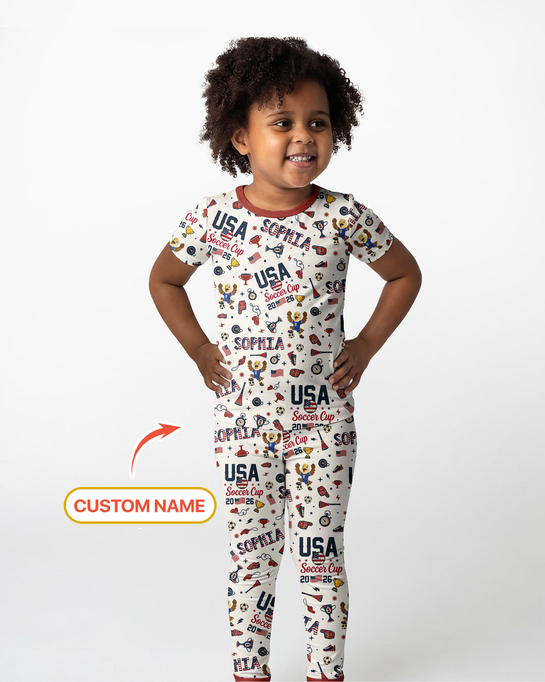 My First Soccer Cup 2026 Bamboo Two Piece Short Sleeve Pajama Set
