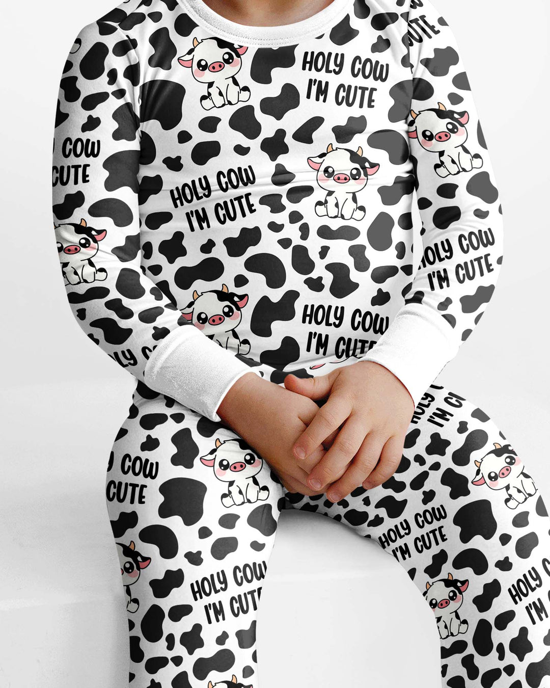 Holy Cow I'm Cute Bamboo Two Piece Long Sleeve Pajama Set