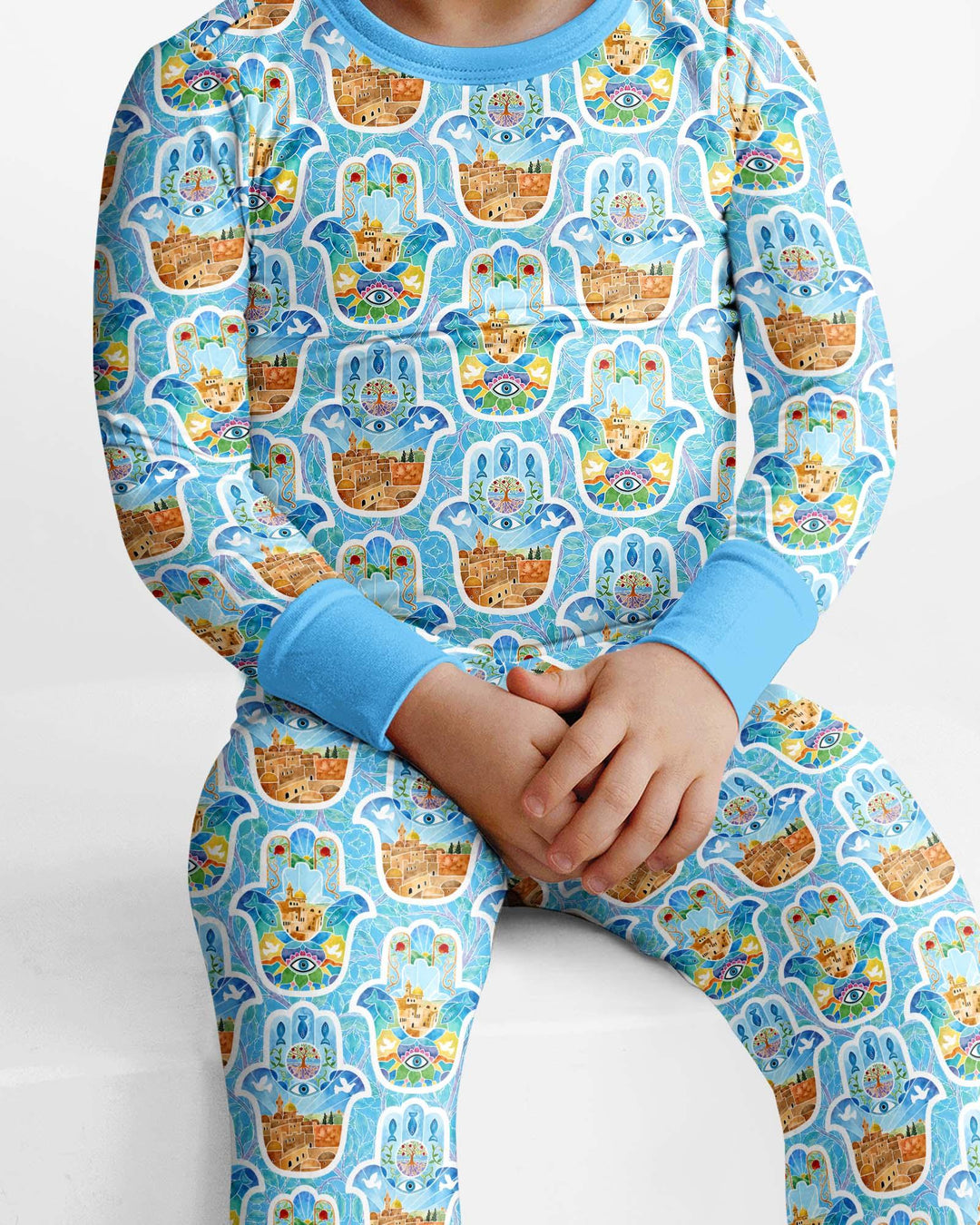 Conjunto de pijama de dos piezas de bambú con mangas largas, plantilla PERSONALIZADA