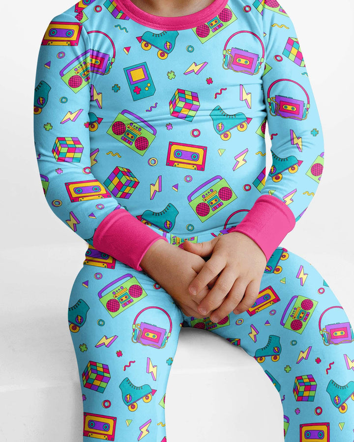 Zweiteiliges Langarm-Pyjama-Set mit Sommerfrüchten