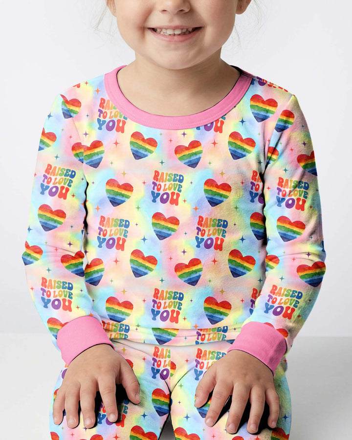Raised To Love You Bamboo Two Piece Long Sleeve Pajama Set