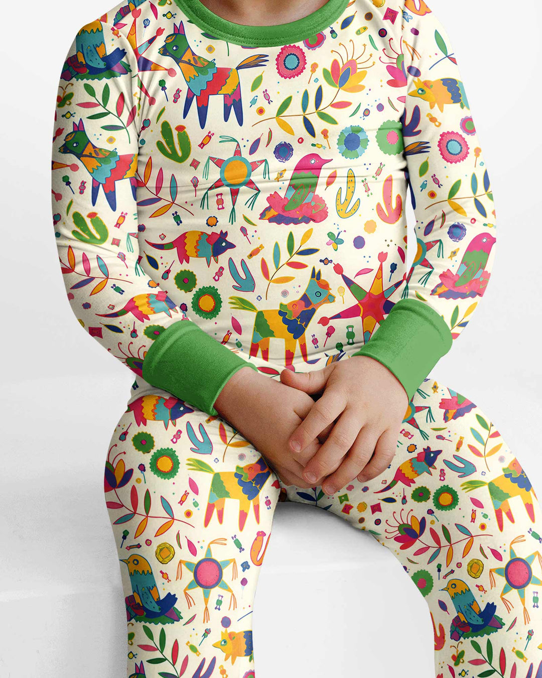 Zweiteiliges Langarm-Pyjama-Set mit Sommerfrüchten