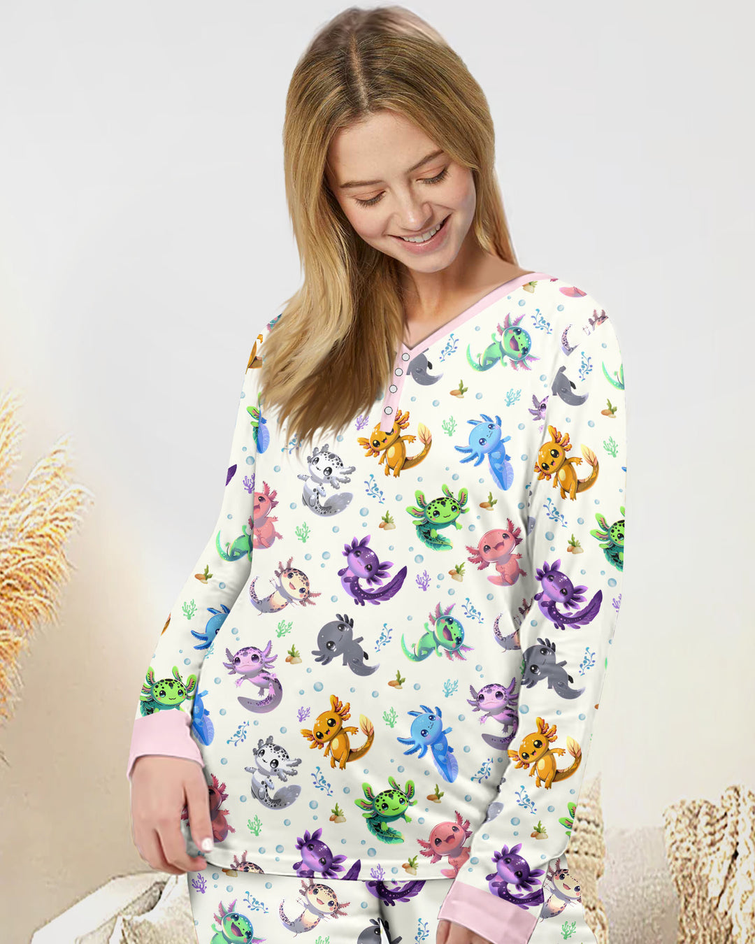 I Love You Axolotl Bamboo Women Pajama Set