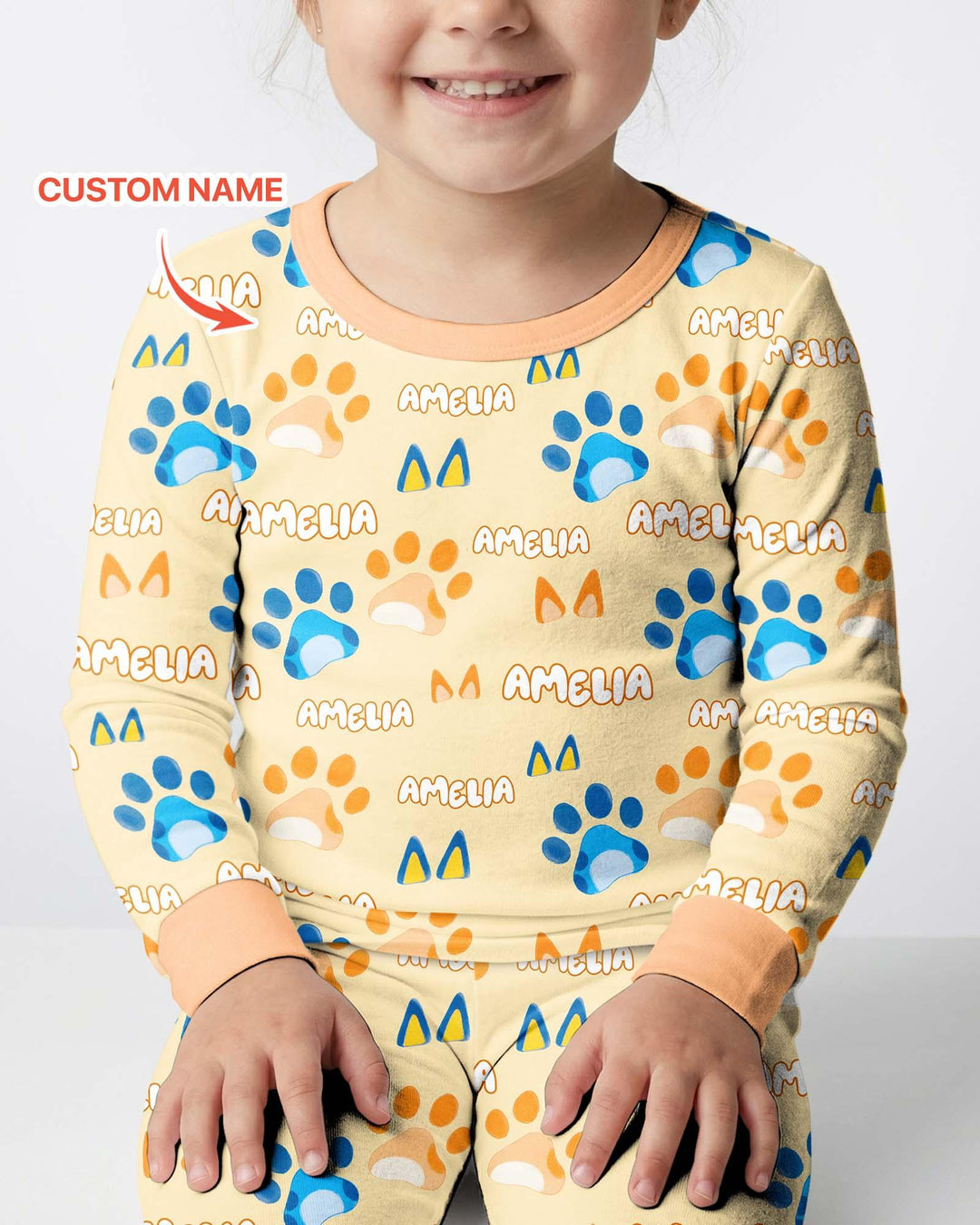 Conjunto de pijama de dos piezas de bambú con mangas largas, plantilla PERSONALIZADA