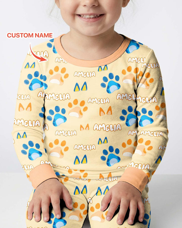 Conjunto de pijama de dos piezas de bambú con mangas largas, plantilla PERSONALIZADA