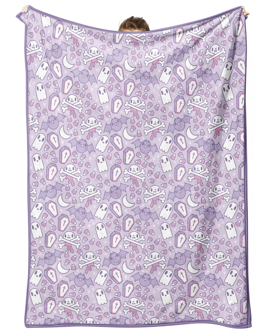 Cute Ghost Halloween Pastel Purple Spooky Bamboo Blanket