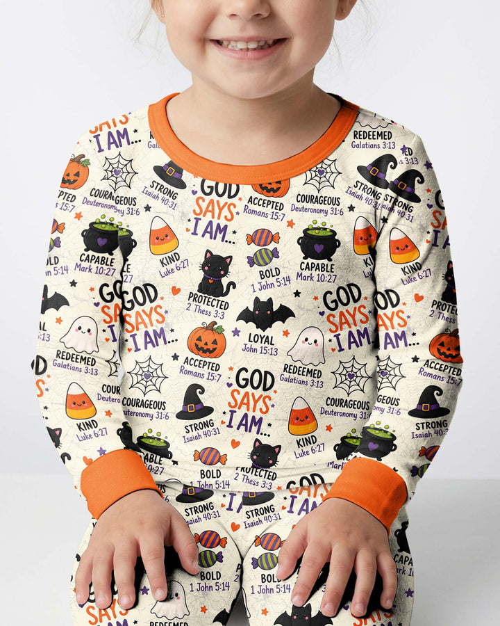 Halloween God Says I Am Bamboo Two Piece Long Sleeve Pajama Set