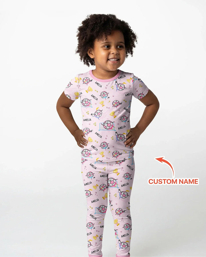 Zweiteiliges, kurzärmliges Pyjama-Set mit Marienkäfern