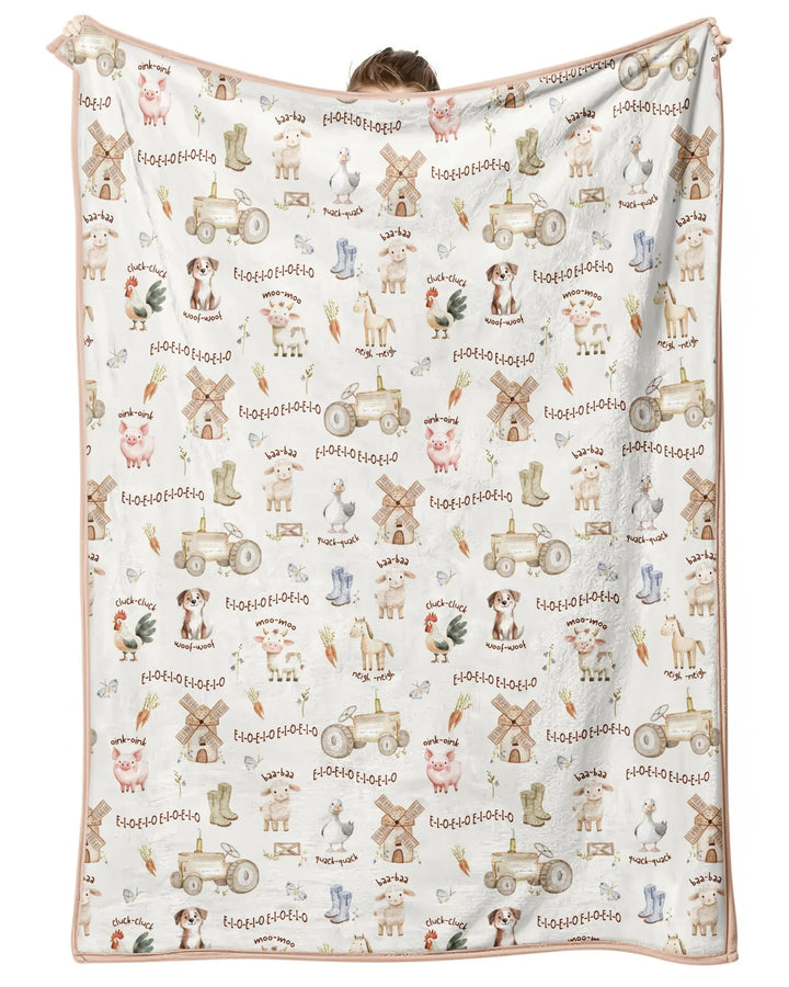 Old McDonald Farm Family Matching Bamboo Blanket