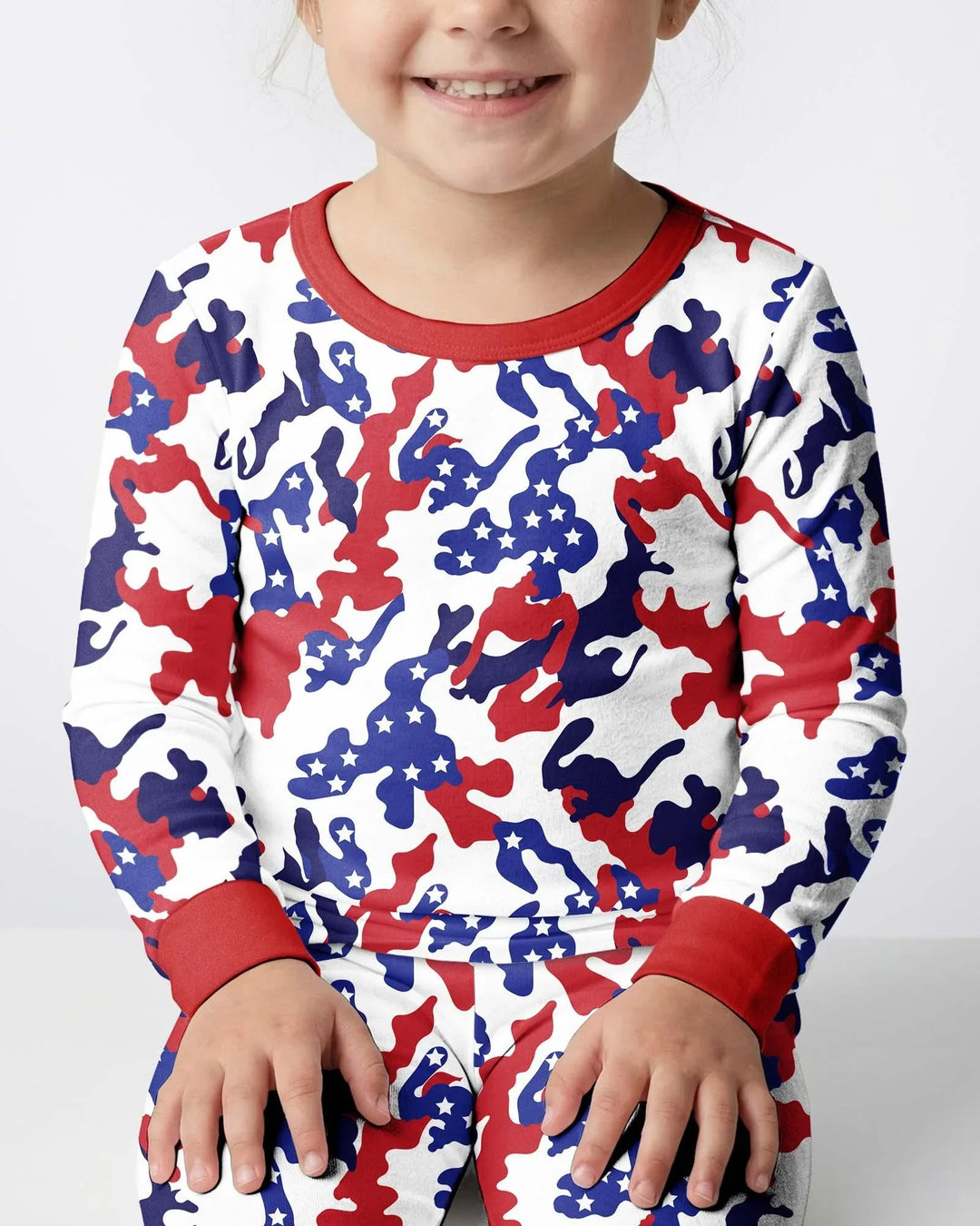 Patriot Camo Daddy & Me Matching Bamboo Two Piece Long Sleeve Pajama Set