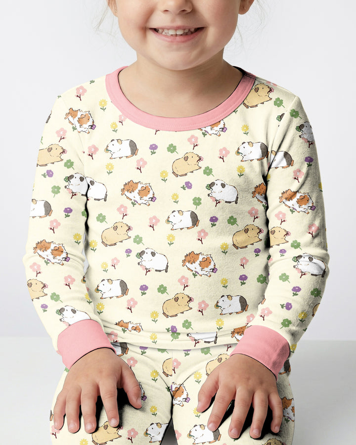 Guinea Pig Garden Bamboo Two Piece Long Sleeve Pajama Set