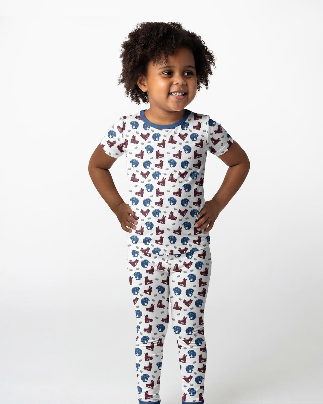 Hockey - Pucks & Gear Bamboo Two Piece Short Sleeve Pajama Set