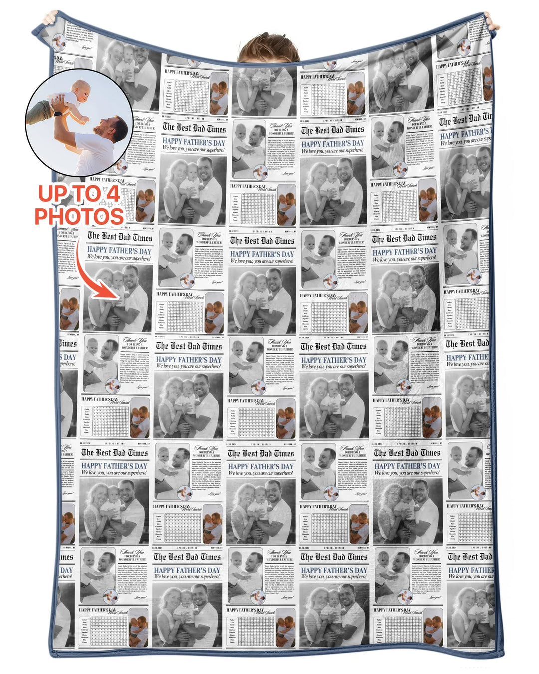 Custom Photo The Best Dad Times Bamboo Blanket