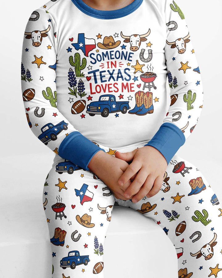 Someone in Texas Loves Me Bamboo Two Piece Long Sleeve Pajama Set